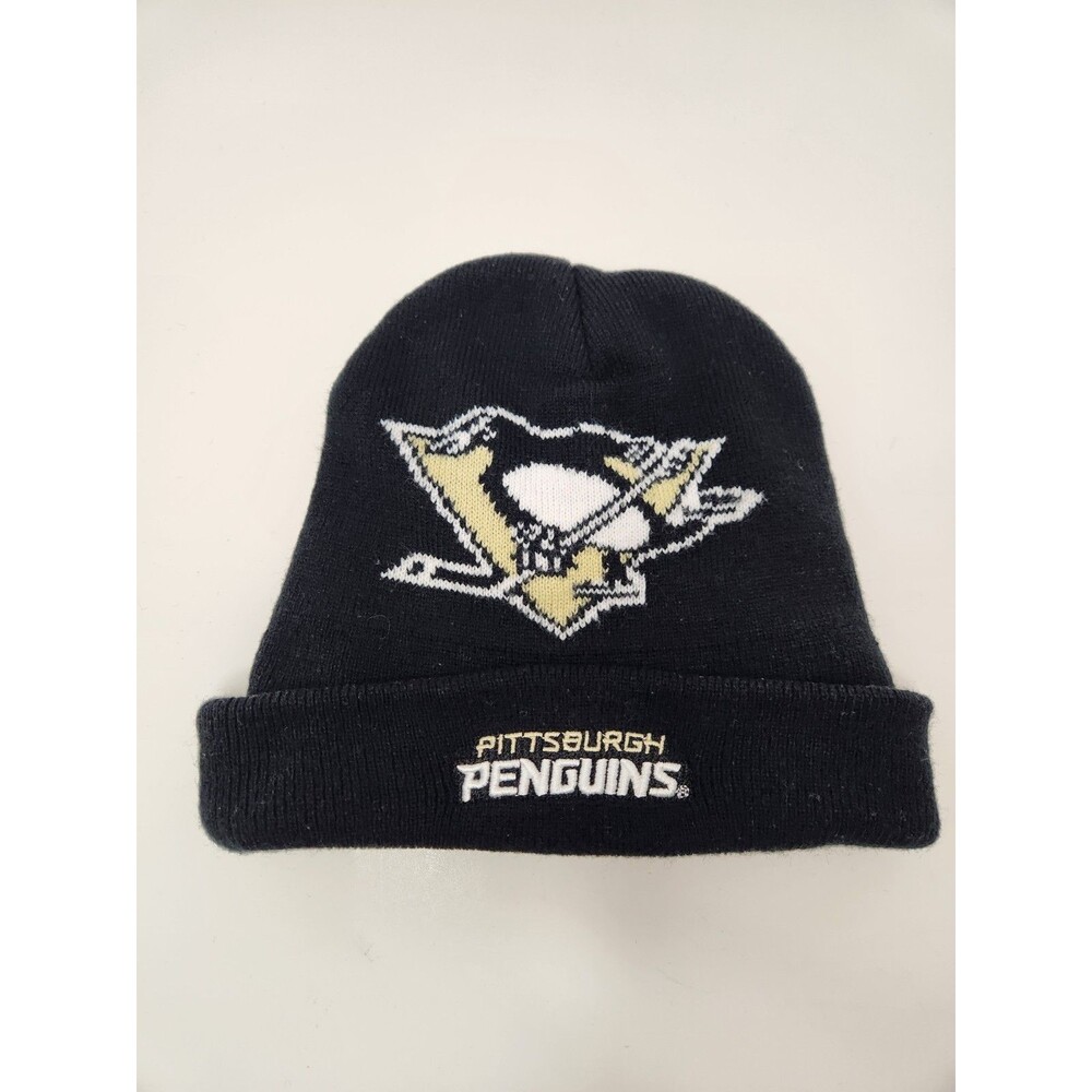 Pittsburgh Penguins Beanie Cap Hat OSFA Black‎ Logo NHL Hockey Knit Winter